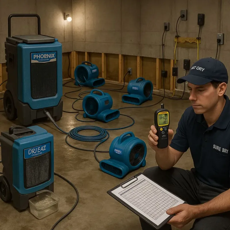 Structural Drying and Dehumidification process in Appomattox County, VA